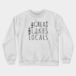 Great Lakes Locals, black Crewneck Sweatshirt